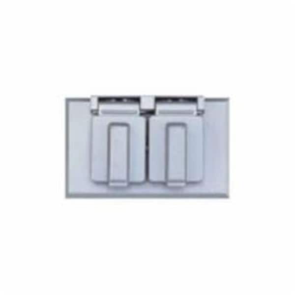 Teddico/Bwf Electrical Box Cover, 1 Gang, Die-Cast Metal, Duplex Receptacle Cover - 1719236