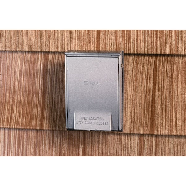 Bell Outdoor Electrical Box Cover, Single Gang Box Type, 1 Gang, Aluminum, Flip and Snap Cover - 5026-0