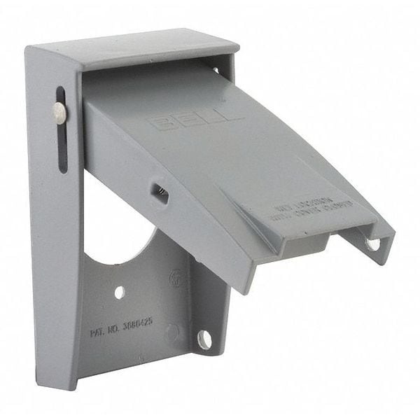 Bell Outdoor Electrical Box Cover, Single Gang Box Type, 1 Gang, Aluminum, Flip and Snap Cover - 5026-0