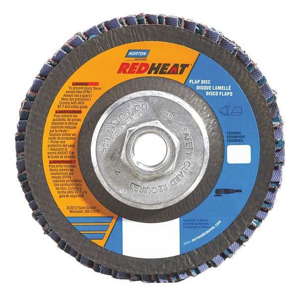 Disco de aletas Norton Abrasives, 4 1/2 pulgadas x 36 granos, 5/8-11 - 66623399053