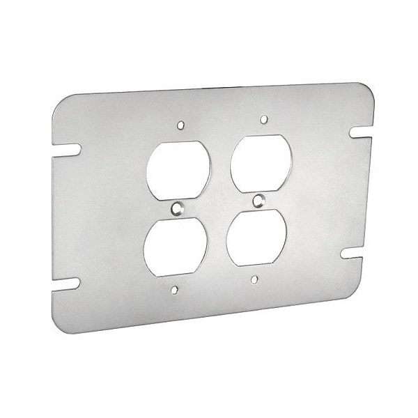 Southwire Electrical Box Cover, 2 Gangs, Galvanized Steel, Duplex Receptacle Cover - GBDUP-2