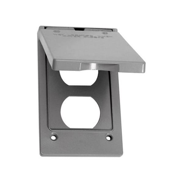 Sigma Electrical Box Cover, 1 Gang, Rectangular, Metal Die-Cast, Duplex Receptacle Cover - 3459898