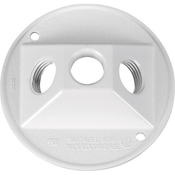 Sigma 14383WH 4.25 in. White Round Weatherproof Outlet Box Cover - 3425428