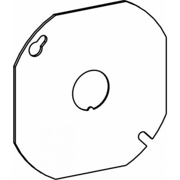 Hd Deco 4 in. Octagon Box Steel Cover Flat, 0.5 in. - HD3264851