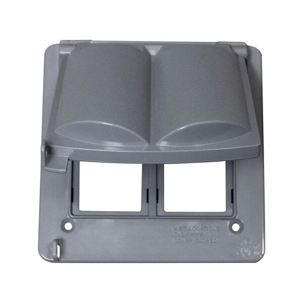 Sigma Engineered Solutions Electrical Box Cover, 2 Gangs, Non-Metallic, GFCI, Duplex and Round Receptacle Cover - 14180