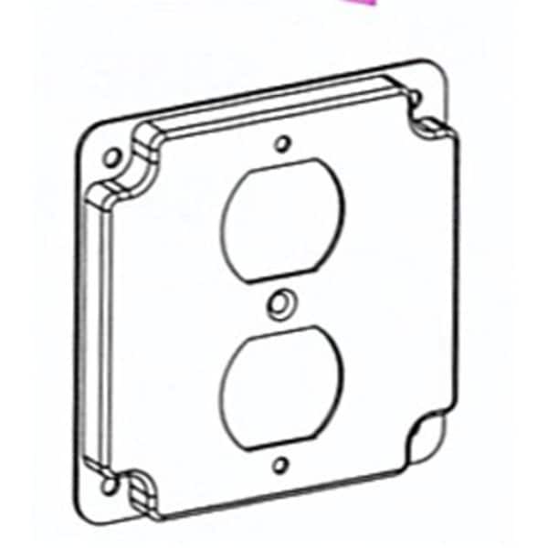 Radiant 4 x 0.5 in. 4402 Raised Square Cover - Duplex Receptacle - RA3007800