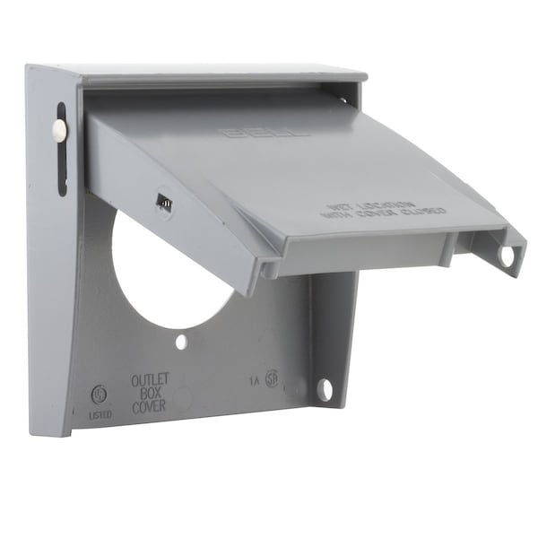 Bell Outdoor Electrical Box Cover, Outlet Box Type, 2 Gangs, Aluminum, Flip and Snap Cover - 5036-0