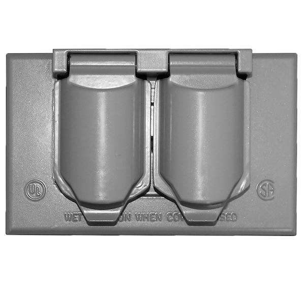 Sigma Engineered Solutions Electrical Box Cover, 1 Gang, Metal Die-Cast, Duplex Receptacle Cover - 14227