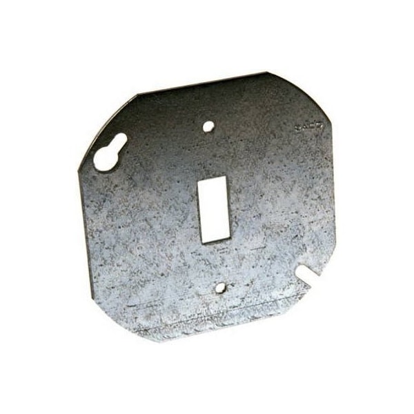 Racoorporated Electrical Box Cover, Octagon, Steel, Toggle Switch Cover - 729