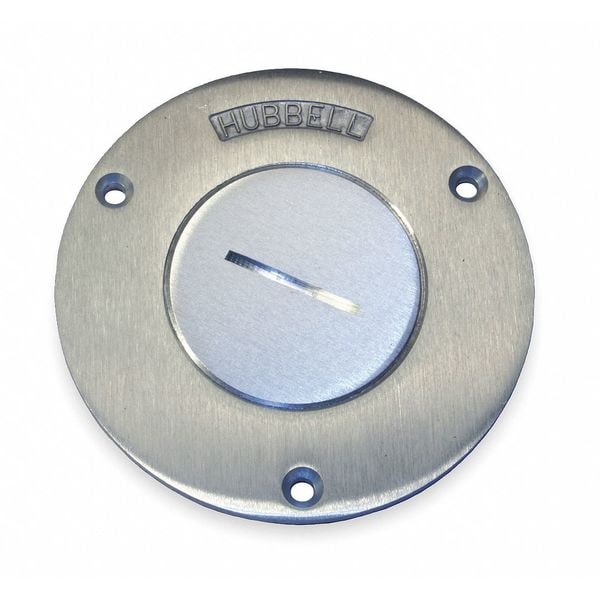 Hubbell Wiring Device-Kellems Electrical Box Cover, 1 Gang, Round, Aluminum - SA2925