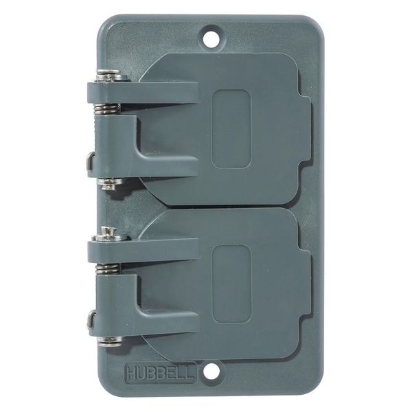 Hubbell Wiring Device-Kellems 1 -Gang Vertical Weatherproof Cover, 2-13/64" W, 3-51/64" H - HBL3056