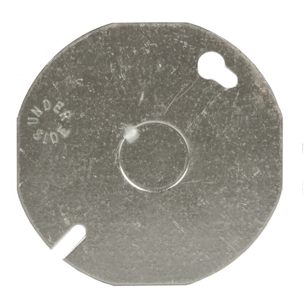Raco Electrical Box Cover, Ceiling Box Type, 1 Gang, Galvanized Steel, KO Centered Cover - 703