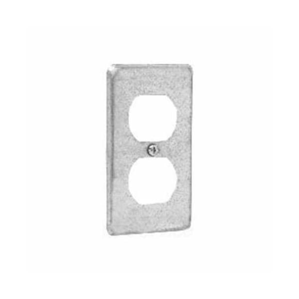 Mulberry Electrical Box Cover, 2 Gangs, Galvanized Steel, Duplex Receptacle Cover - 10002