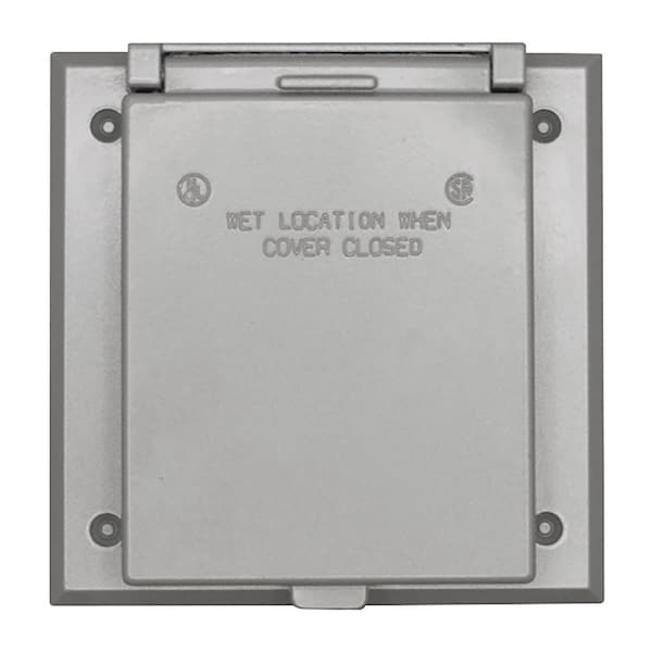Sigma Engineered Solutions Electrical Box Cover, 2 Gangs, Metal Die-Cast, Round Receptacle Cover - 14321