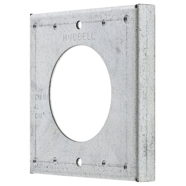 Hubbell Wiring Device-Kellems Electrical Box Cover, Square Box Type, 1 Gang, Galvanized Steel, Single Receptacle Cover - HBL50SC