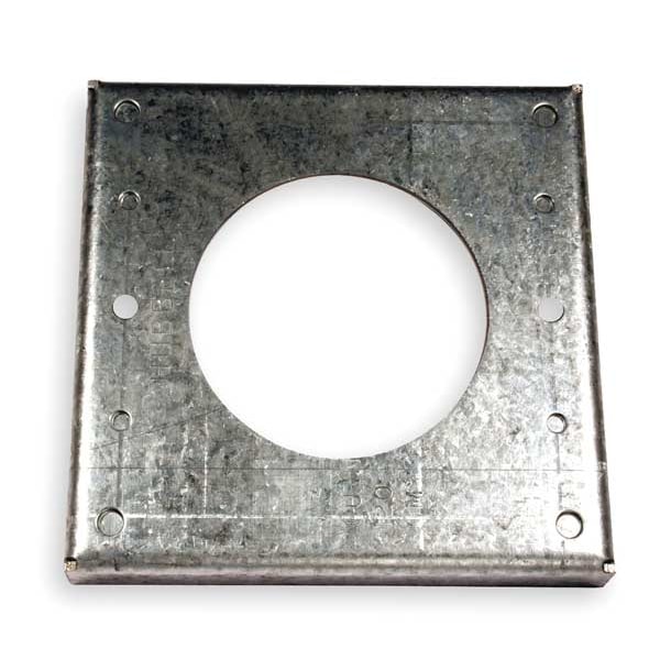 Hubbell Wiring Device-Kellems Electrical Box Cover, Square Box Type, 1 Gang, Galvanized Steel, Single Receptacle Cover - HBL50SC