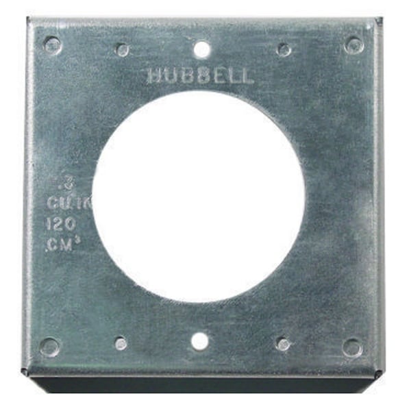 Hubbell Wiring Device-Kellems Electrical Box Cover, Square Box Type, 1 Gang, Galvanized Steel, Single Receptacle Cover - HBL50SC