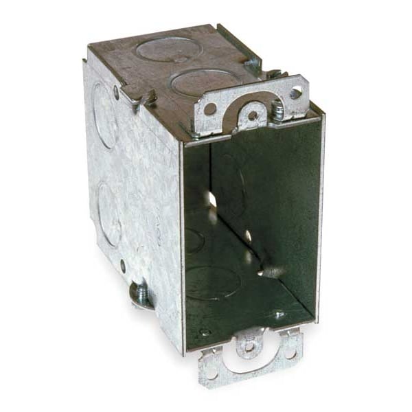 Raco Electrical Box, 18 cu in, Switch Box Type, 1 Gang, Galvanized Zinc - 590