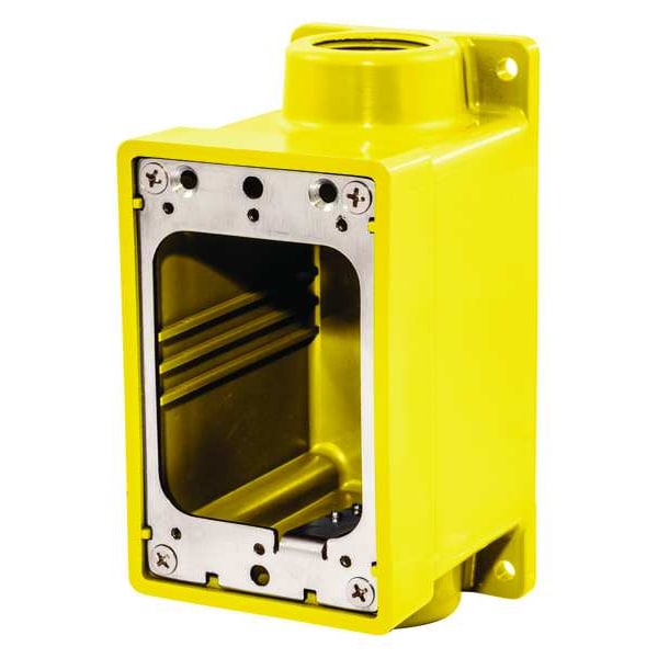 Hubbell Wiring Device-Kellems Weatherproof Electrical Box, 22 cu in, FD Box Type, 1 Gang, Thermoplastic - HBL60CM83A