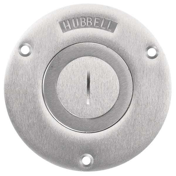 Hubbell Wiring Device-Kellems Electrical Box Cover, 1 Gang, Round, Aluminum - SA2725