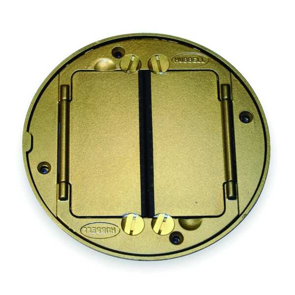 Hubbell Wiring Device-Kellems Electrical Box Cover, 2 Gangs, Round, Aluminum - S1TFCBRS