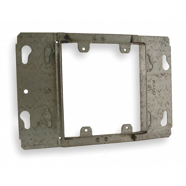 Raco Electrical Box Cover, Square Box Type, 2 Gangs, Galvanized Steel, Blank Cover - 821