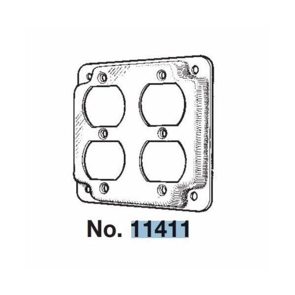 Mulberry Electrical Box Cover, 2 Gangs, Steel, 2 Duplex Receptacle Cover - 11411