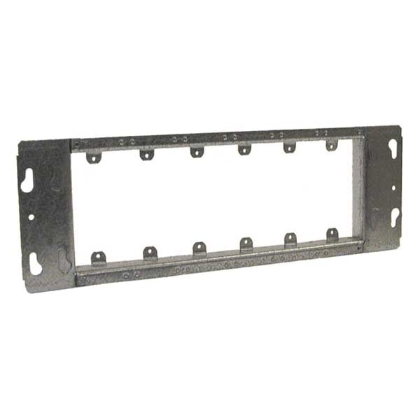 Raco Electrical Box Cover, Square Box Type, 6 Gangs, Galvanized Steel, Blank Cover - 825