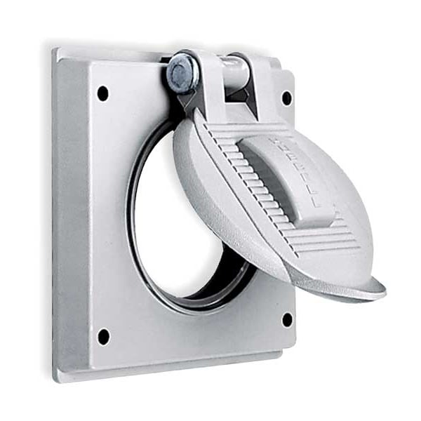 Hubbell Wiring Device-Kellems 2 -Gang Vertical Weatherproof Cover, 2-27/32" W, 4-9/16" H - HBL7777A