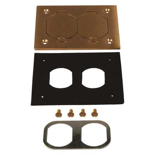 Raco Electrical Box Cover, 1 Gang, Brass, Single Receptacle Cover - 6250