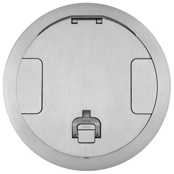 Hubbell Wiring Device-Kellems Electrical Box Cover, Round, Galvanized Steel - S1R10CVRALU