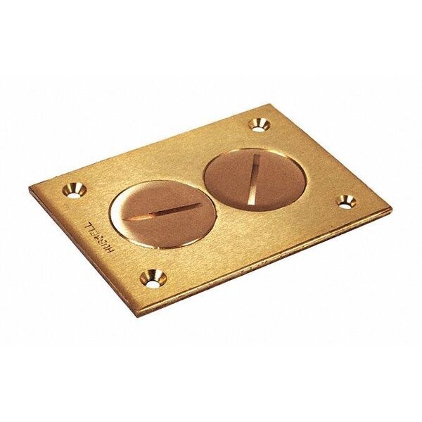 Raco Electrical Box Cover, 1 Gang, Brass, Single Receptacle Cover - 6288