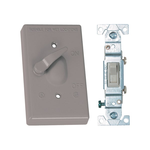 Sigma Engineered Solutions Electrical Box Cover, 1 Gang, Metal Die-Cast, Toggle Switch Cover - 14218