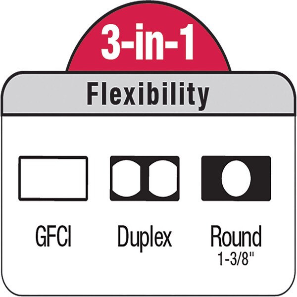 Sigma Engineered Solutions Electrical Box Cover, 1 Gang, Metal Die-Cast, GFCI, Duplex and Round Receptacle Cover - 14145