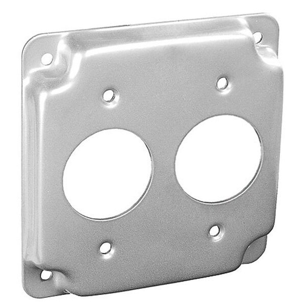 Southwire Industrial Surface Cover, 1/2 in L, 4 in W, Square, 2-Gang, Steel, Silver, Galvanized - G1933-UPC