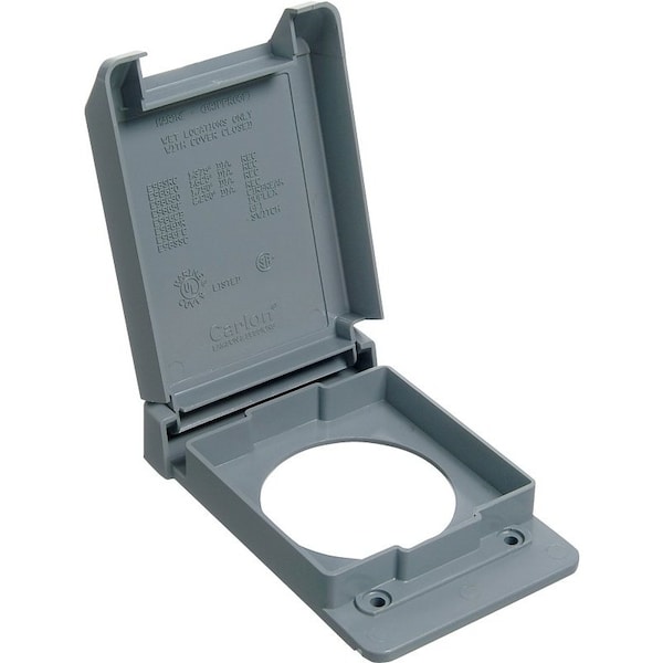 Carlon Device Cover, 4-53/64 in L, 3-11/16 in W, Rectangular, Plastic, Gray, Textured - E98G5FN-CAR