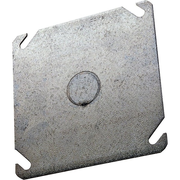 Raco Raco 4BCK Cover Plate, 4 in L, 4 in W, Square, Steel, Gray, Galvanized - 8753
