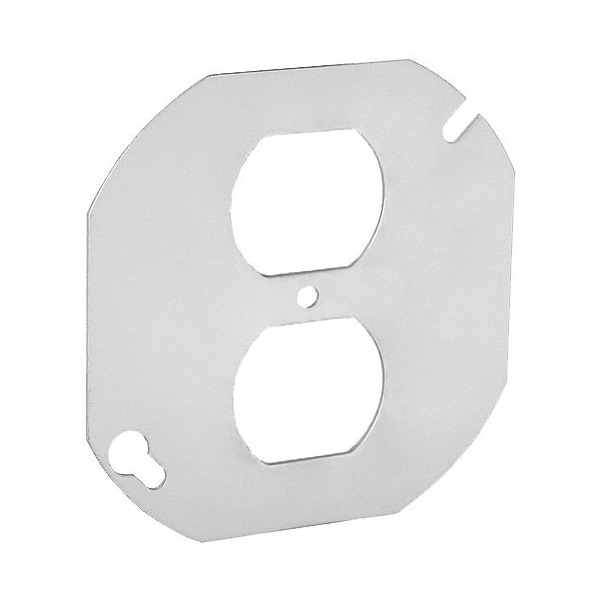 Southwire Electrical Box Cover, Octagon, Galvanized Steel, Duplex and Flat Cover - 54C40