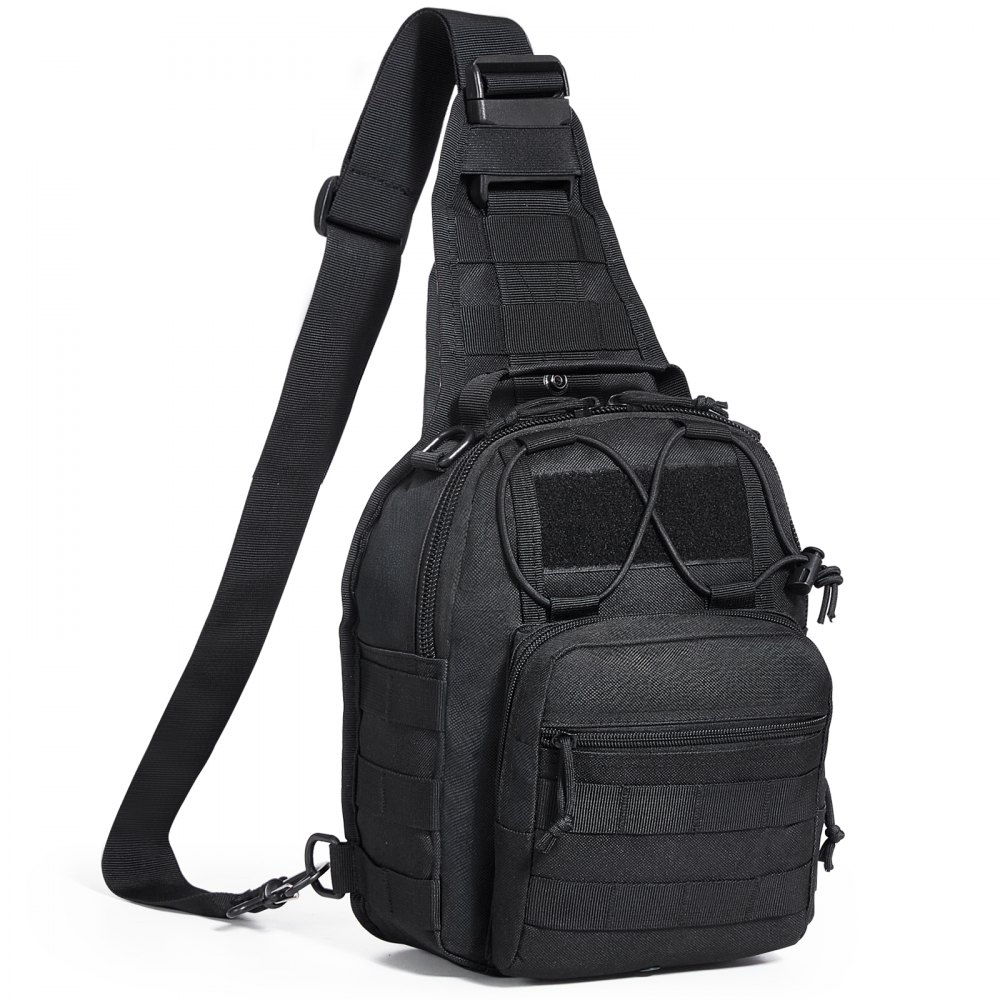 Tactical Sling Bag 10L Military Rover Shoulder Sling Backpack Black,Tactical Bag Backpack for Men, Outdoor Military Rover Shoulder Sling Chest Pack MOLLE system, for Sports, Travel, Hiking, Range (Black) - ZSDJBHS10L00OBQOWV0