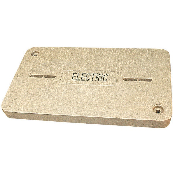 Quazite Underground Enclosure Cover, Electric Logo, 2 in. H x 13 in. W x 24 in. L, 8000 lb - PG1324CA0017