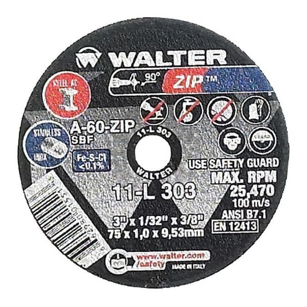 Rueda de corte de Walter Surface Technologies, T1, 2x1/8x3/8 - 11L223