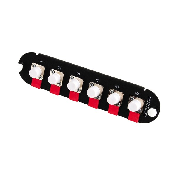 Corning 6 PORT PANEL FC/APC SM LOADED, USE WITH CCH ENCLOSURE, ANGLED POLISHED - CCH-CP06-21