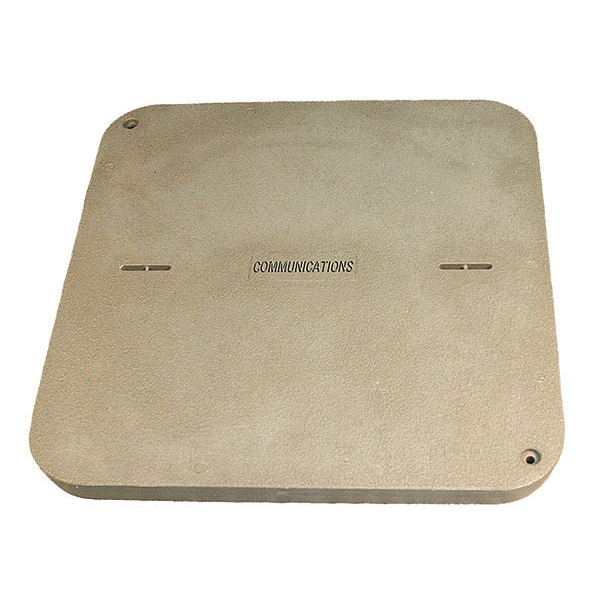 Quazite Underground Enclosure Cover, Communications Logo, 38 in. W x 38 in. L, 15000 lb, Polymer Concrete - PG3636HA0012