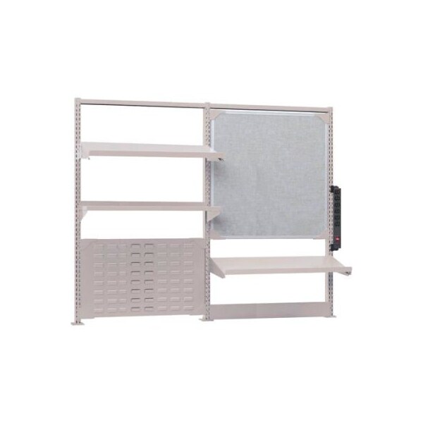 Lista International Lista Louver Panel Kit W/ Shelf, 62-3/4"W x 15"D, Gray - XSSMNX-72/3030/LG