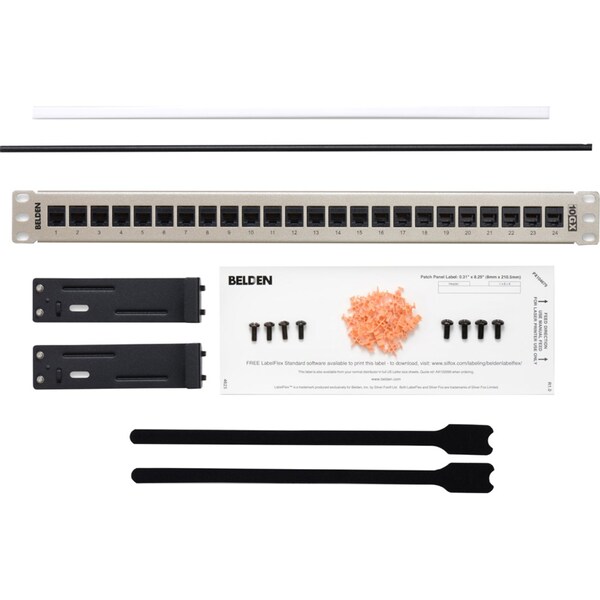 Belden Port Panel, 1-3/4 in. H x 19 in. W x 1.3 in. L, Steel - AX103254