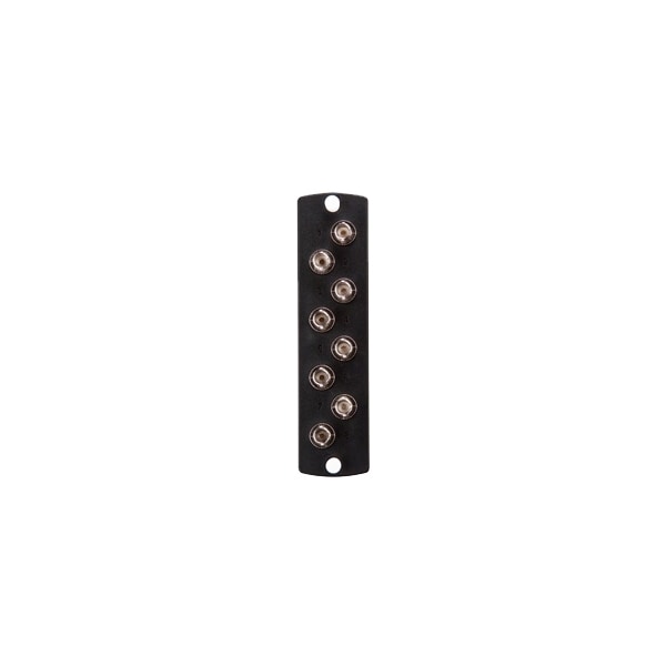 Leviton 8 Port Panel St Mm/Sm Loaded, Zirconia Ceramic Sleeve, 8-Fiber Black - 5F100-8MT