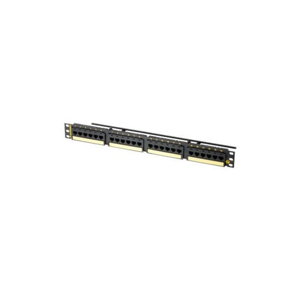 Ortronics 24-PORT PANEL 110-MOD 8W8P, CAT6A T568A/B HD LOADED, HI-DENSITY BLACK 1U - PHD6AU24