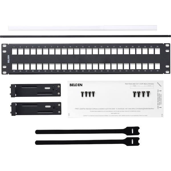 Belden Panel, 3-1/2 in. H x 19 in. W x 1.3 in. L, Steel - AX103115