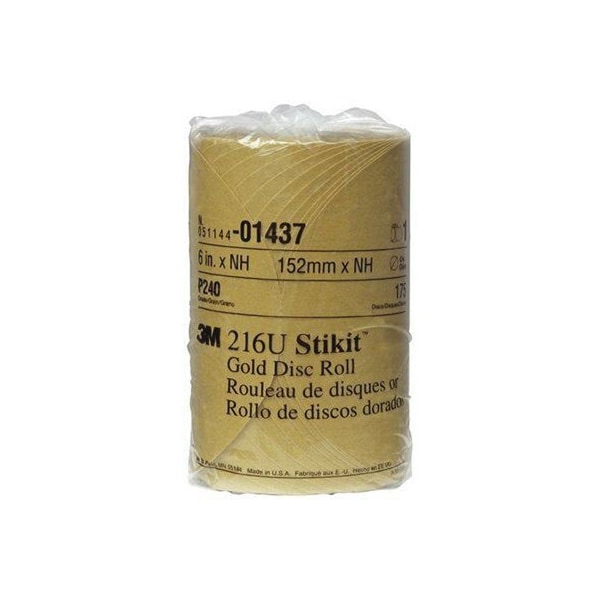 3M Rollo de Discos Stikit Gold, 01437, 6 pulgadas, P240A, 175 piezas - 7000119704