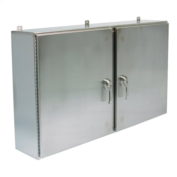 Wiegmann 3 Point Latch with Padlock Handle Electrical Enclosures, 16 in H, 46 in D, 54 in W - SSN4484812WF3PT